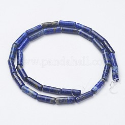 天然石ラピスラズリビーズ連売り  チューブ  13~14x3.5~5mm  穴：1mm  約29個/連  15.1~15.7インチ（385~400mm）&nbsp;X-G-G968-F04