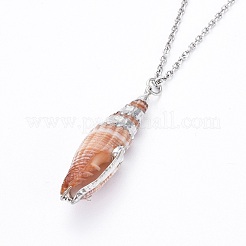Sea Shell Pendants Necklaces&nbsp;NJEW-JN02366-M