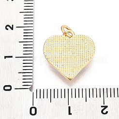 真鍮パヴェ天然シェルイーブルアイハートペンダント  丸カン付き  貝殻色  18KGP本金メッキ  16x15x3mm  穴：3mm&nbsp;KK-N268-08G