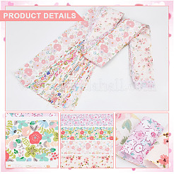 花柄コットン生地  DIYクラフト製作用品  長方形  ピンク  100x6.5x0.01cm  40個/セット&nbsp;DIY-WH0588-11A