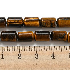 天然石タイガーアイビーズ連売り  コラム  10x6mm  穴：0.8mm  約40個/連  15.67''（39.8センチメートル）&nbsp;G-M420-E05-03