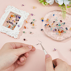 84Pcs 2 Styles Gemstone Links Connector Charms&nbsp;PALLOY-FH00112