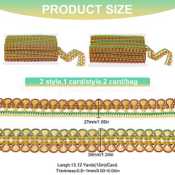 2 Cards 2 Styles Metallic Lace Trim&nbsp;OCOR-FG0001-72
