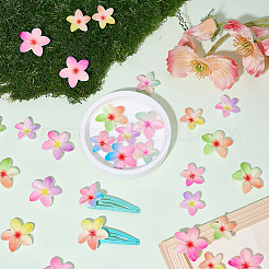 72個 12種類のプラスチックカボション  花  ミックスカラー  21~27x22~30x6~6.5mm  6個/スタイル&nbsp;KY-SC0002-58