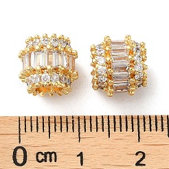 Brass Micro Pave Cubic Zirconia European Beads&nbsp;KK-P239-23G