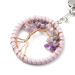 Natural Amethyst Keychains&nbsp;TREE-PW0001-04E