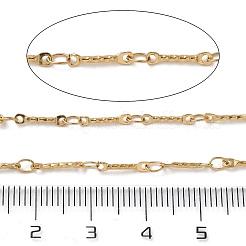 304ステンレススチールリンクバーチェーン  イオンプレーティング（ip）  ハンダ付け  スプールで  18KGP本金メッキ  10x2x1mm  10 m /ロール&nbsp;CHS-C015-06G