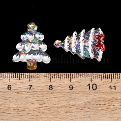 樹脂エナメルカボション  クリスマスツリー  ミックスカラー  25x17x5.5mm&nbsp;RESI-K033-04