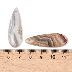 天然なメキシコの瑪瑙のペンダント  ティアドロップチャーム  39.5~40x13~13.5x4.5~5mm  穴：1.2mm&nbsp;G-K381-15A