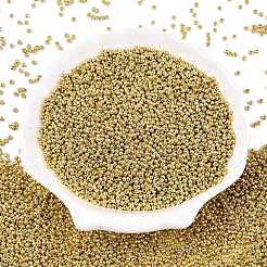 11/0 FGBグレードA染色ガラスシードビーズ  ラウンド  ゴールデンロッド  2.3x1.5mm  穴：1mm  約5300個/50g&nbsp;X-SEED-N001-C-0561