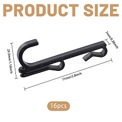 プラスチックメッシュシートフック  ブラック  71x7x29.5mm&nbsp;FIND-WH0149-32A-02