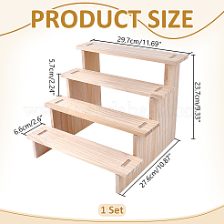 4-Tier Wood Action Figure Storage Display Risers&nbsp;ODIS-WH0038-306A