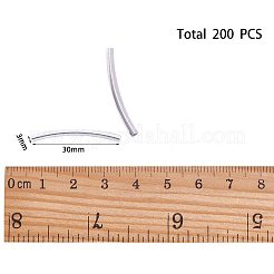 真鍮製チューブビーズ  銀  30x3mm  穴：2.5mm  200個/箱&nbsp;KK-PH0036-19