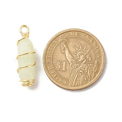 Natural New Jade Double Terminal Pointed Pendants&nbsp;PALLOY-JF01685-01