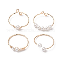 4Pcs 4 Style Brass Wire Wrap Open Cuff Rings Set&nbsp;RJEW-TA00109