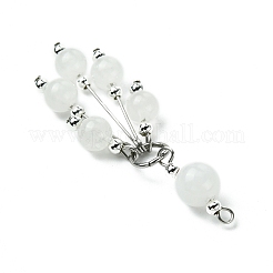 Natural White Jade Round Tassel Big Pendants&nbsp;PALLOY-JF03281-04