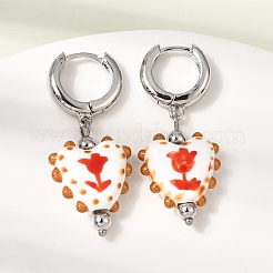 Brass Hoop Dangle Earrings&nbsp;KK-CBA8324-26P-01