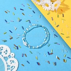 12 スタイル ミックススタイル ガラス ラウンド ビューグル ビーズ  丸い穴  ミックスカラー  6~7x2mm  穴：0.8~0.9mm&nbsp;GLAA-YW0004-94