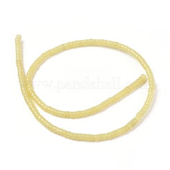 天然石レモンジェイド翡翠ビーズ連売り  フラットラウンド/ディスク  4x2mm  穴：0.7mm  約154個/連  15.43インチ（39.2cm）&nbsp;G-F631-A23