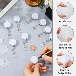 60Pcs Flat Round Plastic Badge Reel&nbsp;DIY-FH0011-05