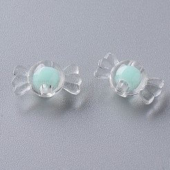 透明なアクリルビーズ  二層ビーズ  キャンディ  アクアマリン  9x17x8.5mm  穴：2mm  約192個/100g&nbsp;LS-TACR-S152-03A-SS2111