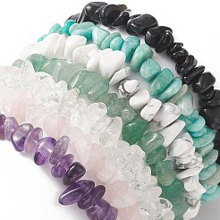 7Pcs 7 Style Natural & Synthetic Mixed Gemstone Square & Chips Beaded Stretch Bracelets Set for Women&nbsp;BJEW-JB09938