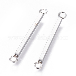 変色しない304ステンレススチールリンクコネクター  長方形  ステンレス鋼色  26x1.5x1.5mm  穴：1.8mm&nbsp;STAS-F227-01B-P