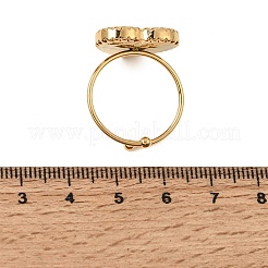 304 Stainless Steel Rhinestone Cuff Open Rings for Women&nbsp;SA-CBAFC3F-01G
