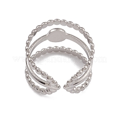 Non-Tarnish 304 Stainless Steel Triple Line Open Cuff Ring Findings&nbsp;RJEW-G285-32P