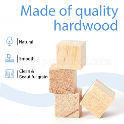 彫刻用の未完成の木材DIY素材100個  バスウッドブロック  キューブ  アンティークホワイト  15x15x15mm&nbsp;WOOD-SP0001-45
