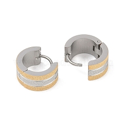 ゴールドフラッシュサンド 304 ステンレススチール フープピアス  ラウンド  ステンレス鋼色  13x7mm&nbsp;EJEW-M001-06C-P