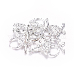チベット風マンテル  鉛フリー及びカドミウムフリー  銀色のメッキ  花：18x19mm  バー：4x24mm  穴：2mm&nbsp;LF0026Y-S