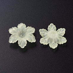 透明なアクリルビーズ  艶消し  花  きいろ  21x19x5.5mm  穴：1.6mm  約930個/500g&nbsp;MACR-S373-117-D03