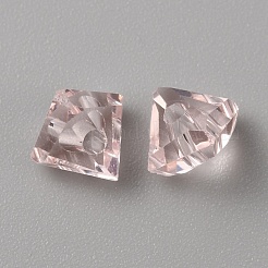 透明ガラスビーズ  多面カット  三角形  ピンク  6x6x3.5mm  穴：1.2mm&nbsp;LS-GLAA-TAC0012-04I
