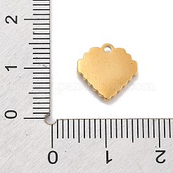 304ステンレススチールラインストーンチャーム  ハート  イオンプレーティング（ip）  14KGP本金メッキ  ペリドット  11.5x11.5x2mm  穴：1mm&nbsp;STAS-M092-06G-05