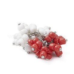7Pcs 7 Colors Glass Seed Beaded Grape Pendants&nbsp;PALLOY-JF04250