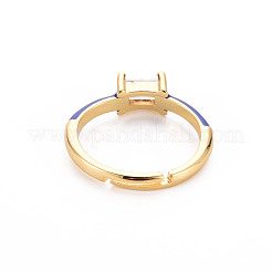 Brass Enamel Cuff Rings&nbsp;RJEW-T016-23D-NF