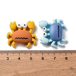 海洋生物をテーマにした不透明樹脂のデコデンカボション  ミックスカラー  カニ  20~27x21~26x7~9mm&nbsp;RESI-S07-04E