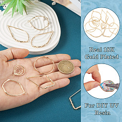 10Pcs 5 Style Brass Open Back Bezel Pendants&nbsp;KK-TA0001-35