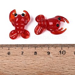 手作りランプワークビーズ  エビ  24~26.5x16~16.5x9.5mm  穴：1.2~1.6mm&nbsp;LAMP-L078-009C