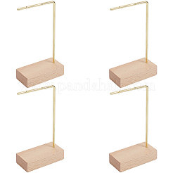 木製の鉄製イヤリングディスプレイ  ゴールドカラー  6.05x3x10.75cm&nbsp;ODIS-WH20011-002G
