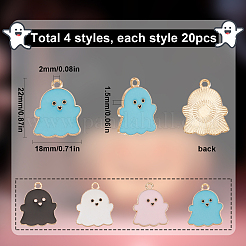 80Pcs 4 Style Alloy Enamel Pendants&nbsp;FIND-SC0004-44