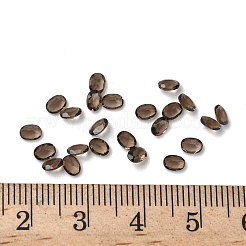 ファセットカットの天然スモーキークォーツカボション  後ろ向き  楕円形  4x3x2mm&nbsp;G-I295-05C-16B-08