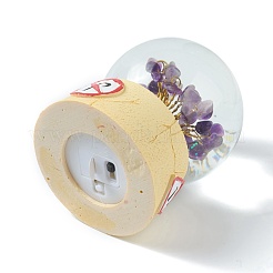 LED Light Glass Crystal Ball Display Decorations&nbsp;DJEW-H004-01
