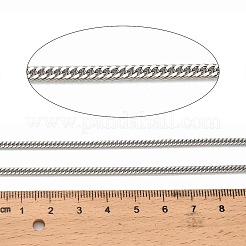 316サージカルステンレススチール製キューバンリンクチェーン  溶接されていない  スプールで  ステンレス鋼色  4x2.5x0.5mm&nbsp;CHS-B010-01A-P