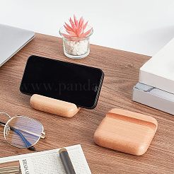 ブナ材の携帯電話ホルダー  正方形  バリーウッド  7.9x7.9x1.9cm  内径：7.9x1.15x1のCM&nbsp;LS-AJEW-WH0248-153