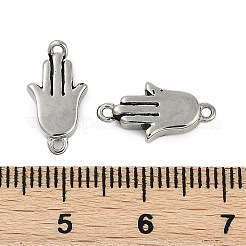 304ステンレススチールコネクタチャーム  手のひらリンク  アンティークシルバー  15x7.5x3mm  穴：1mm&nbsp;STAS-F310-24AS