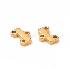 304ステンレスシャンデリア部品リンク  3ループコネクタ  長方形  ゴールドカラー  5x7.5x1.5mm  穴：1mm&nbsp;X-STAS-A074-02B-G