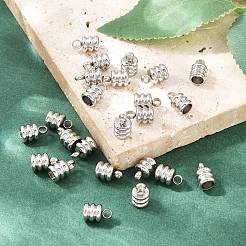 変色しにくい201ステンレススチールコードエンド  エンドキャップ  ステンレス鋼色  9x6mm  穴：2mm  内径：4mm&nbsp;STAS-R063-27