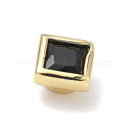 Square Brass Micro Pave Cubic Zirconia Cabochons&nbsp;KK-P345-13G-E04